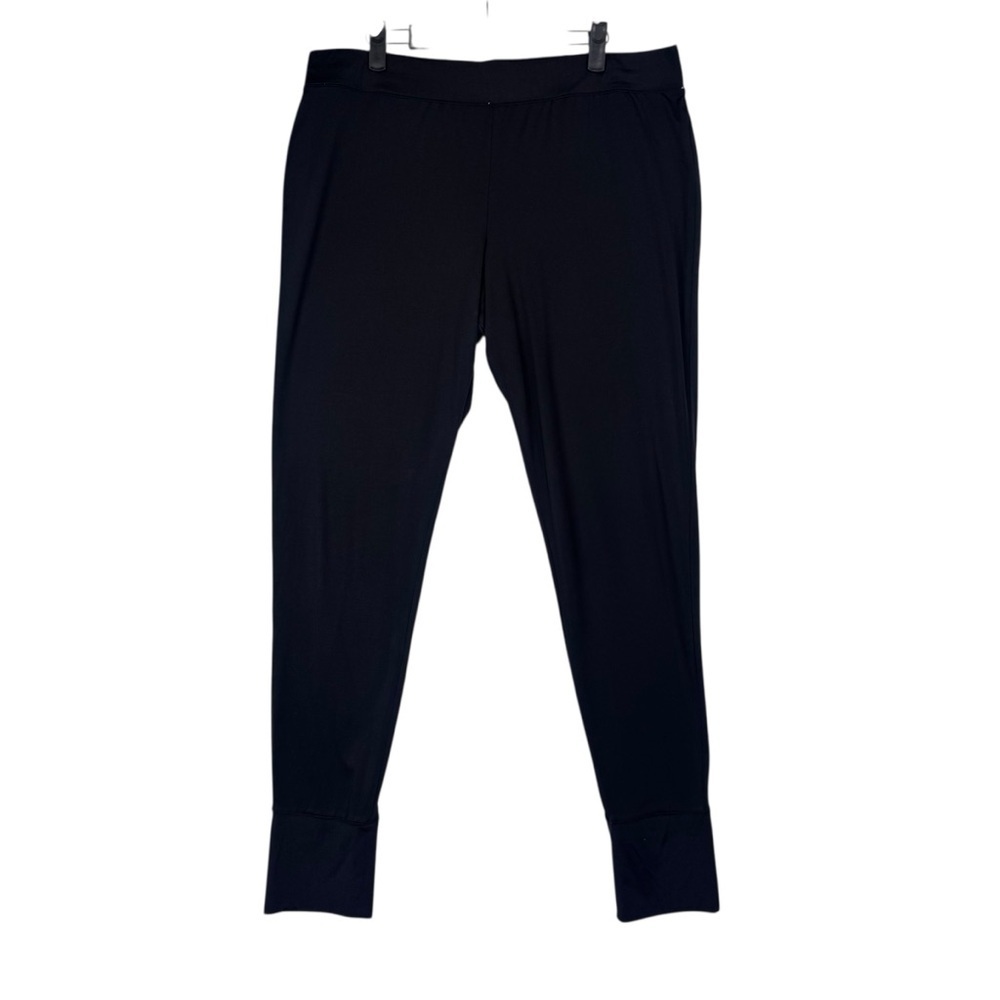 Lands' End black pull on elastic waist stretch pants leggings Size Large